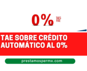 TAE sobre crédito automático al 0%
